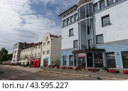 Chkalov street, perspective view, Sortavala, Russia (2024 год). Редакционное фото, фотограф EugeneSergeev / Фотобанк Лори
