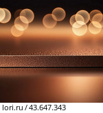 A close-up of bronze surface with a gradient, featuring curved lines and subtle light reflections. The texture of the bronze is smooth and metallic, creating a visually captivating abstract image. AI. Стоковое AI-изображение, AI-художник Юлия Петровская / Фотобанк Лори