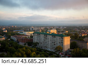 Город Уссурийск на закате (2024 год). Стоковое фото, фотограф Павел Сапрыкин / Фотобанк Лори