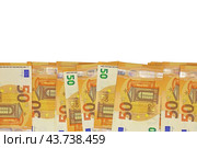 Евро купюры на белом фоне. Euro banknotes money. Стоковое фото, фотограф Татьяна Д / Фотобанк Лори