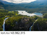 Beautiful Nature Norway. Latefossen Waterfall Odda Norway. (2019 год). Стоковое фото, фотограф Андрей Армягов / Фотобанк Лори