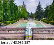 Cascade fountains, Lermontov street, Pyatigorsk, recreation area. Tourist area (2024 год). Стоковое фото, фотограф Оксана Медведева / Фотобанк Лори