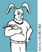 Кролик силач / strong rabbit. Стоковая иллюстрация, иллюстратор Александр Паньков / Фотобанк Лори