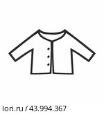 Small and cute shirt for a newborn baby. Children's outerwear for home, Astrakhan shirt. Vector illustration for the design of a poster advertising a children's clothing store. Стоковая иллюстрация, иллюстратор Полина Екимова / Фотобанк Лори
