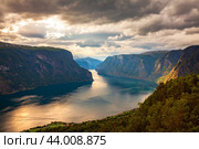 Beautiful Nature Norway Stegastein Lookout (2016 год). Стоковое фото, фотограф Андрей Армягов / Фотобанк Лори