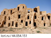 Uninhabited fortified village with houses and granaries, Tunisia. Ksar of Mgabla, Berber, Tataouine. Стоковое фото, фотограф Яков Филимонов / Фотобанк Лори