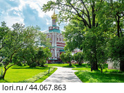 Новодевичий монастырь. Храм Успения Пресвятой Богородицы. Москва, летний солнечный день. (2024 год). Стоковое фото, фотограф Лариса Гордеева / Фотобанк Лори