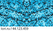 Abstract symmetrical mosaic background. Black-gray veins radiate from the center on a light blue background. Illustration. Стоковая иллюстрация, иллюстратор Бузмакова Светлана / Фотобанк Лори