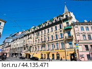 Доходный дом А. А. Кушелева. Проспект Римского-Корсакова, 1. Санкт-Петербург (2024 год). Редакционное фото, фотограф E. O. / Фотобанк Лори