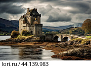Aged Scot scottish castle. Generate Ai. Стоковое AI-изображение, AI-художник Иван Рябоконь / Фотобанк Лори
