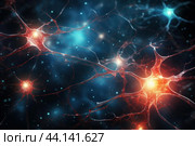 Electrical Single neuron synapses. Generate Ai. Стоковое AI-изображение, AI-художник Иван Рябоконь / Фотобанк Лори