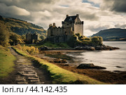 Stately Scot scottish castle. Generate Ai. Стоковое AI-изображение, AI-художник Иван Рябоконь / Фотобанк Лори