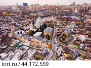 Aerial view of Voronezh historic district with Alekseev-Akatov Monastery. Стоковое фото, фотограф Яков Филимонов / Фотобанк Лори