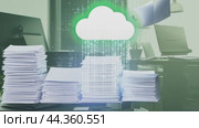 Stacks of paper waiting to be processed in a modern office. Стоковое AI-видео, аниматор Юрий Поздников / Фотобанк Лори