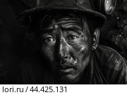 Tenacious Asian miner worker. Generate Ai. Стоковое AI-изображение, AI-художник Иван Рябоконь / Фотобанк Лори