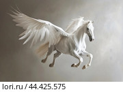 Graceful White pegasus. Generate Ai. Стоковое AI-изображение, AI-художник Иван Рябоконь / Фотобанк Лори