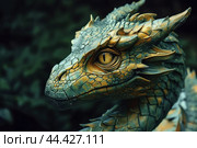 Petrifying Basilisk mythical serpent. Generate ai. Стоковое AI-изображение, AI-художник Иван Рябоконь / Фотобанк Лори