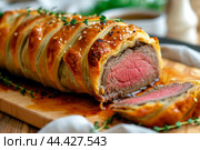Beef wellington dish. Generate Ai. Стоковое AI-изображение, AI-художник Иван Рябоконь / Фотобанк Лори