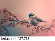 Bird branch digital art. Generate AI. Стоковое AI-изображение, AI-художник Иван Рябоконь / Фотобанк Лори