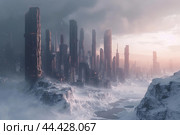 Blackout frozen city. Generate Ai. Стоковое AI-изображение, AI-художник Иван Рябоконь / Фотобанк Лори