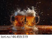 Robust Beer mug clashing. Generate Ai. Стоковое AI-изображение, AI-художник Иван Рябоконь / Фотобанк Лори