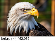 Bald eagle - haliaeetus leucocephalus closeup. Стоковое AI-изображение, AI-художник Veniamin Kraskov / Фотобанк Лори