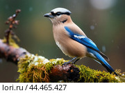 Eurasian jay - garrulus glandarius. Стоковое AI-изображение, AI-художник Veniamin Kraskov / Фотобанк Лори