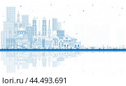 Welcome to Switzerland. Outline City Skyline with Blue Buildings. Switzerland Cityscape with Landmarks. Bern. Basel. Lugano. Zurich. Geneva. Стоковая иллюстрация, иллюстратор Игорь Сорокин / Фотобанк Лори
