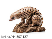 Tree pangolin on a white backround. Стоковое AI-изображение, AI-художник Veniamin Kraskov / Фотобанк Лори