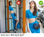 Common mistakes in female posing and how to avoid them. Photo poses. Стоковое фото, фотограф Андрей Аркуша / Фотобанк Лори