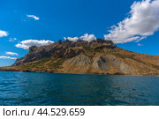 View from the sea to Kara-Dag. Crimea 2022. Стоковое фото, фотограф Анна Кривицкая / Фотобанк Лори
