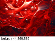 A dynamic scene showing the formation of a blood clot. Стоковое AI-изображение, AI-художник Ирина Старикова / Фотобанк Лори
