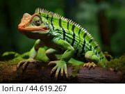 Striped Toloque in the wild. Стоковое AI-изображение, AI-художник Veniamin Kraskov / Фотобанк Лори