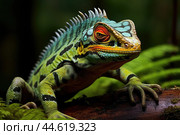 Striped Toloque in the wild. Стоковое AI-изображение, AI-художник Veniamin Kraskov / Фотобанк Лори