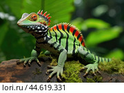 Striped Toloque in the wild. Стоковое AI-изображение, AI-художник Veniamin Kraskov / Фотобанк Лори