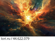 Transformative Beginning universe explosion. Generate ai. Стоковое AI-изображение, AI-художник Иван Рябоконь / Фотобанк Лори