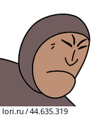МУЖЧИНА В КАПЮШОНЕ. Стоковая иллюстрация, иллюстратор Наталья Лельхова / Фотобанк Лори