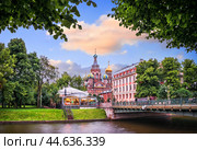 Собор Спас-на-Крови, набережная канала Грибоедова, 2-й Садовый мост, Санкт-Петербург (2016 год). Стоковое фото, фотограф Baturina Yuliya / Фотобанк Лори