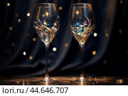 Pristine Two glasses sparkle. Generate Ai. Стоковое AI-изображение, AI-художник Иван Рябоконь / Фотобанк Лори