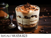 Robust Tiramisu dessert coffee. Generate Ai. Стоковое AI-изображение, AI-художник Иван Рябоконь / Фотобанк Лори