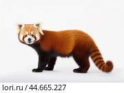 Red Panda on white background. Стоковое AI-изображение, AI-художник Veniamin Kraskov / Фотобанк Лори