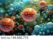 Tenacious Macro virus cell. Generate Ai. Стоковое AI-изображение, AI-художник Иван Рябоконь / Фотобанк Лори