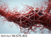 3d render of blood vessels and capillaries. Стоковое AI-изображение, AI-художник Иван Рябоконь / Фотобанк Лори