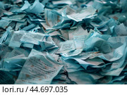 Pile of crumpled paper representing bureaucracy and paperwork. Стоковое AI-изображение, AI-художник Иван Рябоконь / Фотобанк Лори