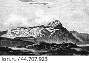 Gran Sasso, Apennine Mountains, illustration from The People's Encyclopedia, Moscow. Russia, 1911. Стоковое фото, фотограф Константин Тимофеев / Фотобанк Лори