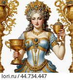 Babylon the Great, Whore of Babylon, refers to both a symbolic female figure and a place of evil as mentioned in the Book of Revelation of the New Testament. Babyloniacus fornicaria. AI generated. Стоковое AI-изображение, AI-художник Юлия Петровская / Фотобанк Лори