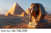 The Great Sphinx and Pyramids of Egypt. Стоковое AI-изображение, AI-художник Veniamin Kraskov / Фотобанк Лори