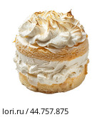 Sumptuous lemon meringue pie on transparent background. Стоковое AI-изображение, AI-художник Иван Рябоконь / Фотобанк Лори
