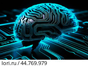 The concept of high technology development, artificial intelligence, super brain, robotics development,The concept of high technology development, artificial intelligence, super brain, robotics development,The concept of high technology development, artificial intelligence, super brain, robotics development,Концепция развития высоких технологий,исскуственный интелект,супер мозг,развитие робототехники. Стоковое AI-изображение, AI-художник Миронов Павел / Фотобанк Лори