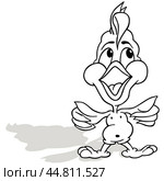Drawing of a Funny Parrot with an Open Beak. Стоковая иллюстрация, иллюстратор Roman Dekan / PantherMedia / Фотобанк Лори